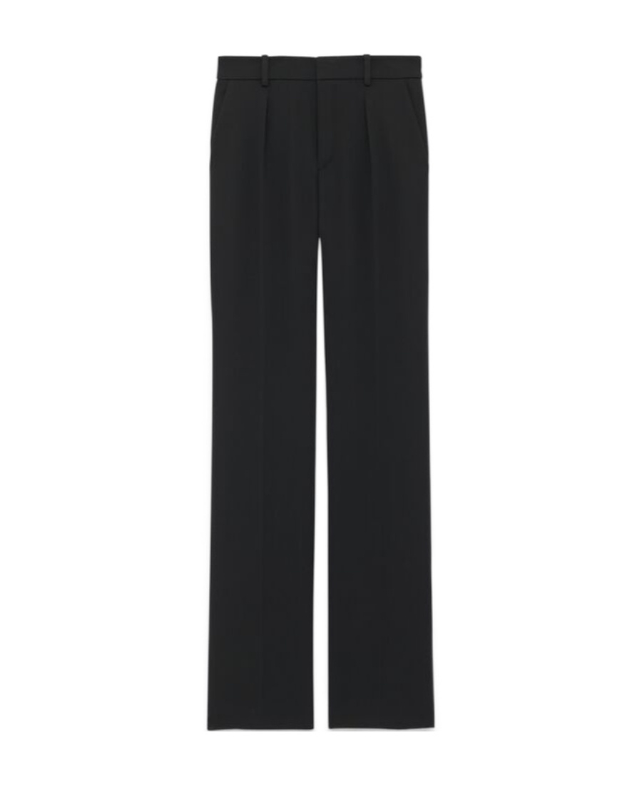 Saint Laurent Straight-leg Tailored Wool Trousers In Black