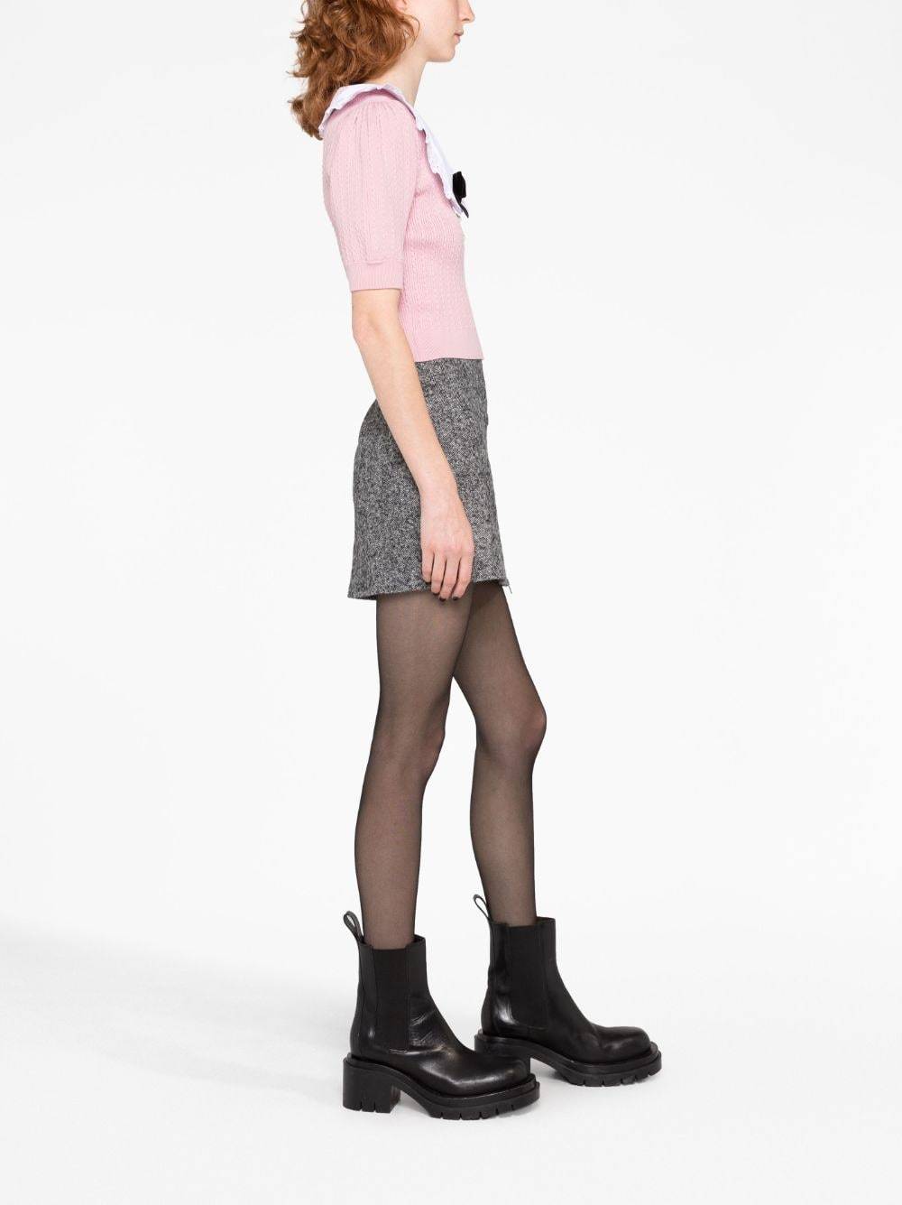 Alessandra Rich Alessandra Mini Skirt In Gray