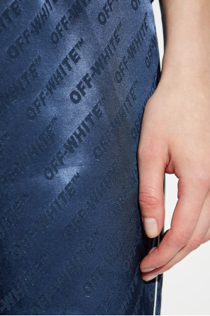 Off-white Jacquard Satin Pajama Pants In Blue