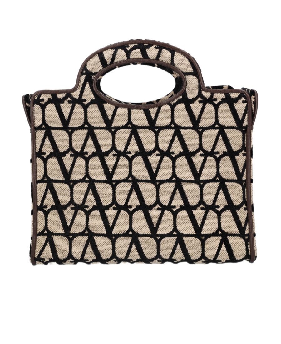 Valentino Le Troisième Toile Iconographe Leather Tote Bag In Black