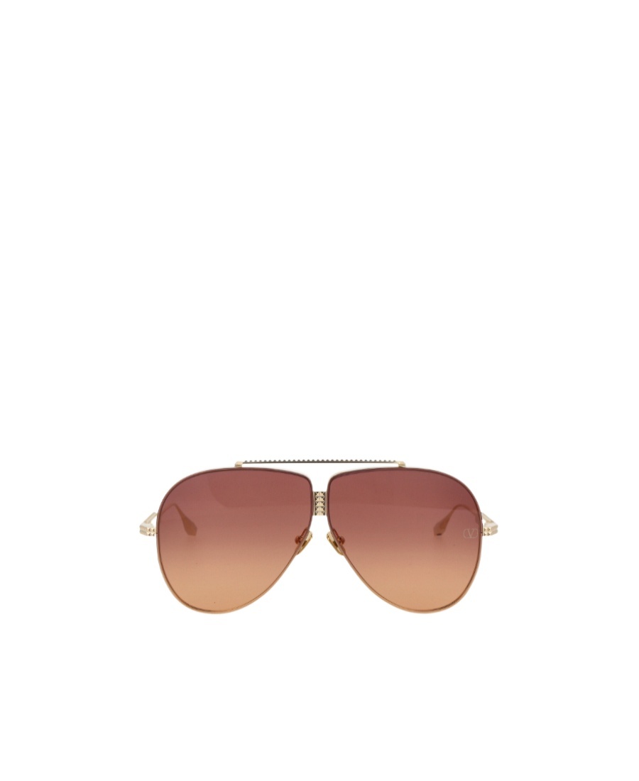 Valentino Garavani Light Gol Titanium Sunglasses In Orange