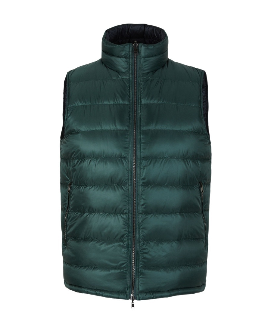 Herno Reversible Quilted Gilet In Green