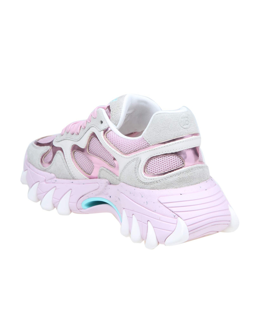 BALMAIN B-EAST TRAINER IN LEATHER, SUEDE AND MESH