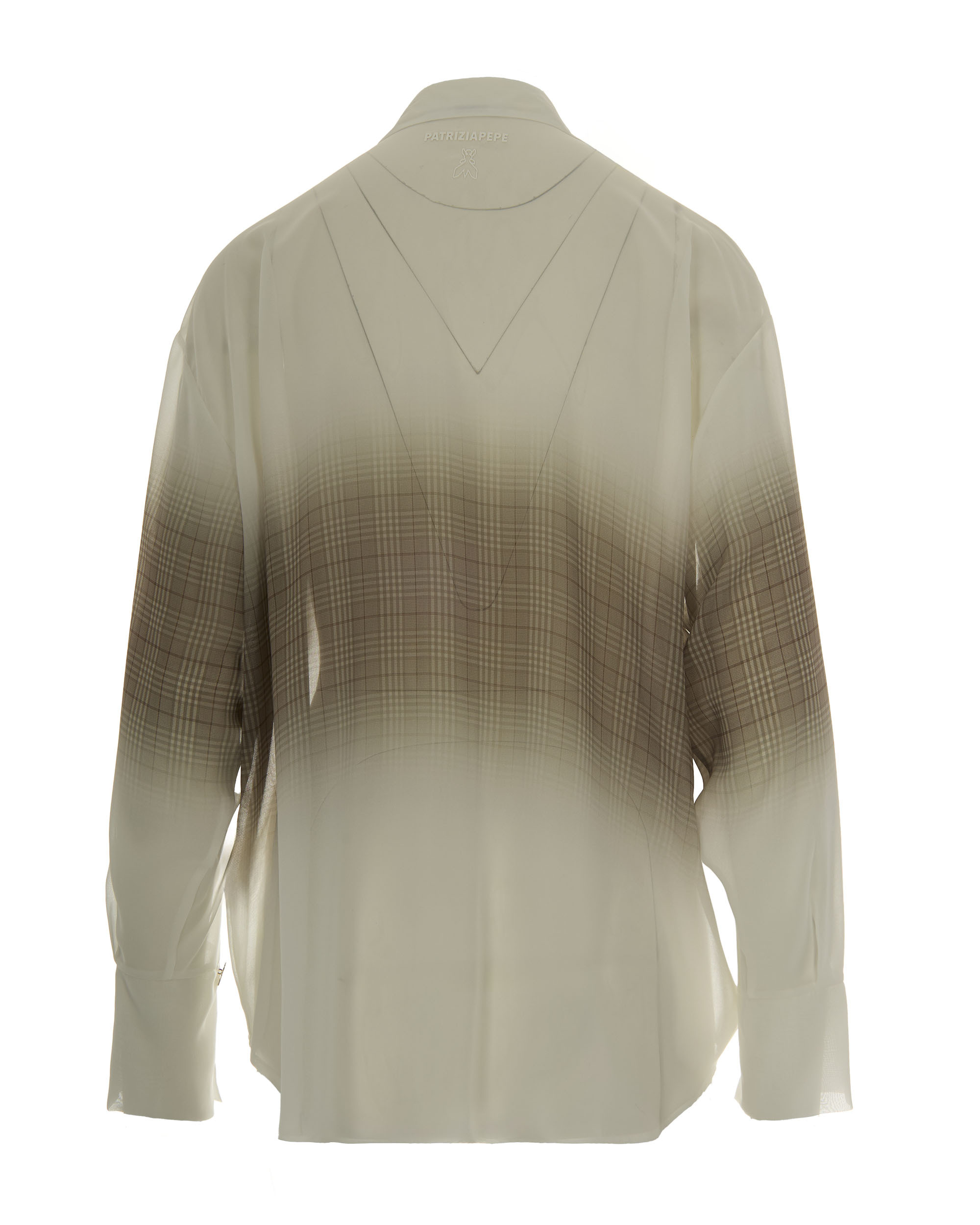 Patrizia Pepe Camicia Leggera Con Stampa Checked In Brown