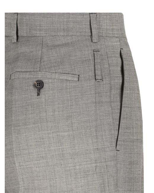 Prada Belt-loop Casual Pants In Gray