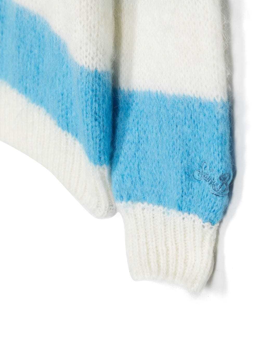 Mc2 Saint Barth Striped Knit Jumper In White