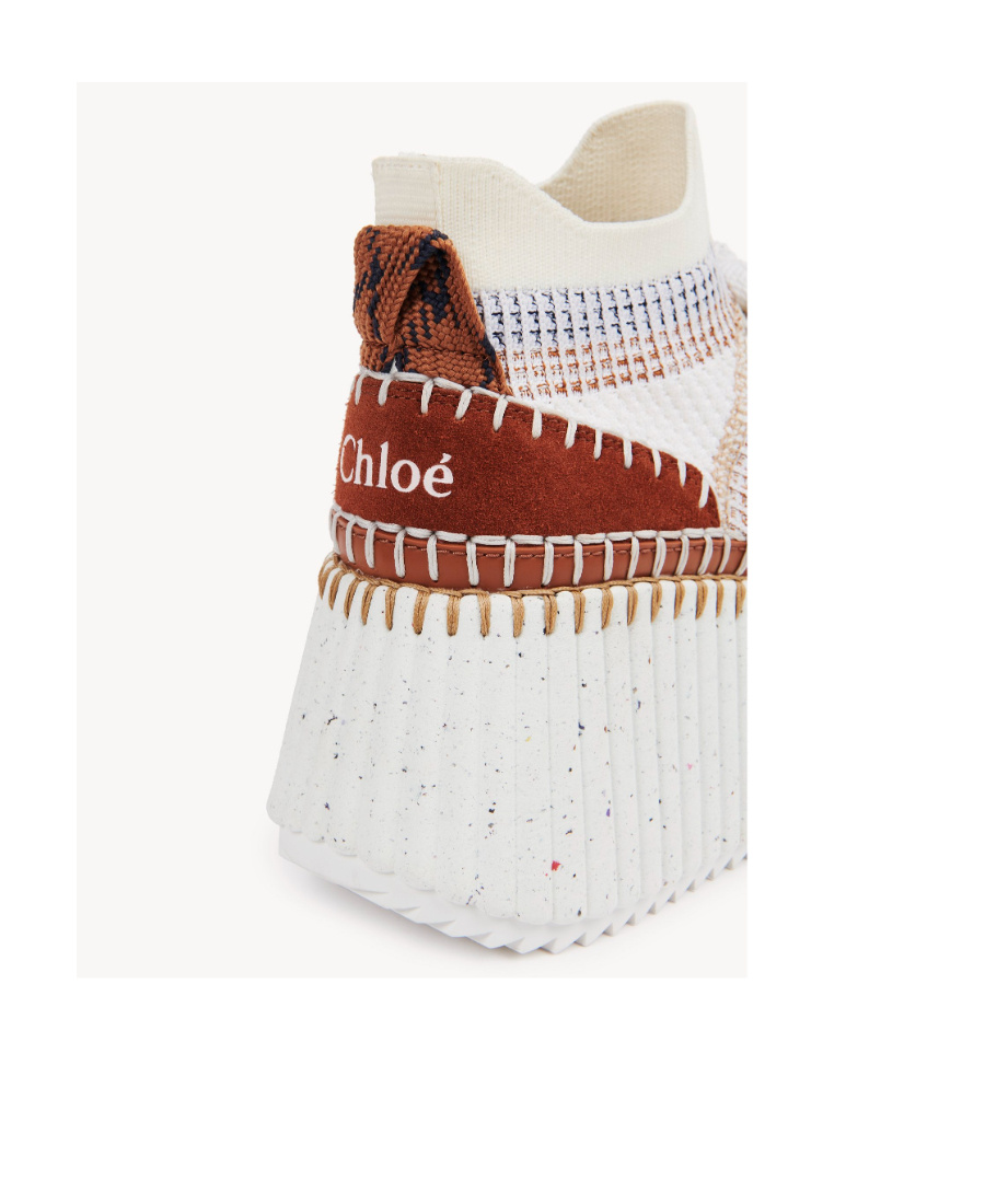 Shop Chloé Nama 80mm Platform Wedge Sneakers In White