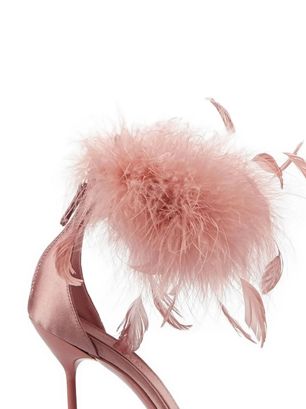 Paris Texas Lidia Satin Sandals With Feather Detail
