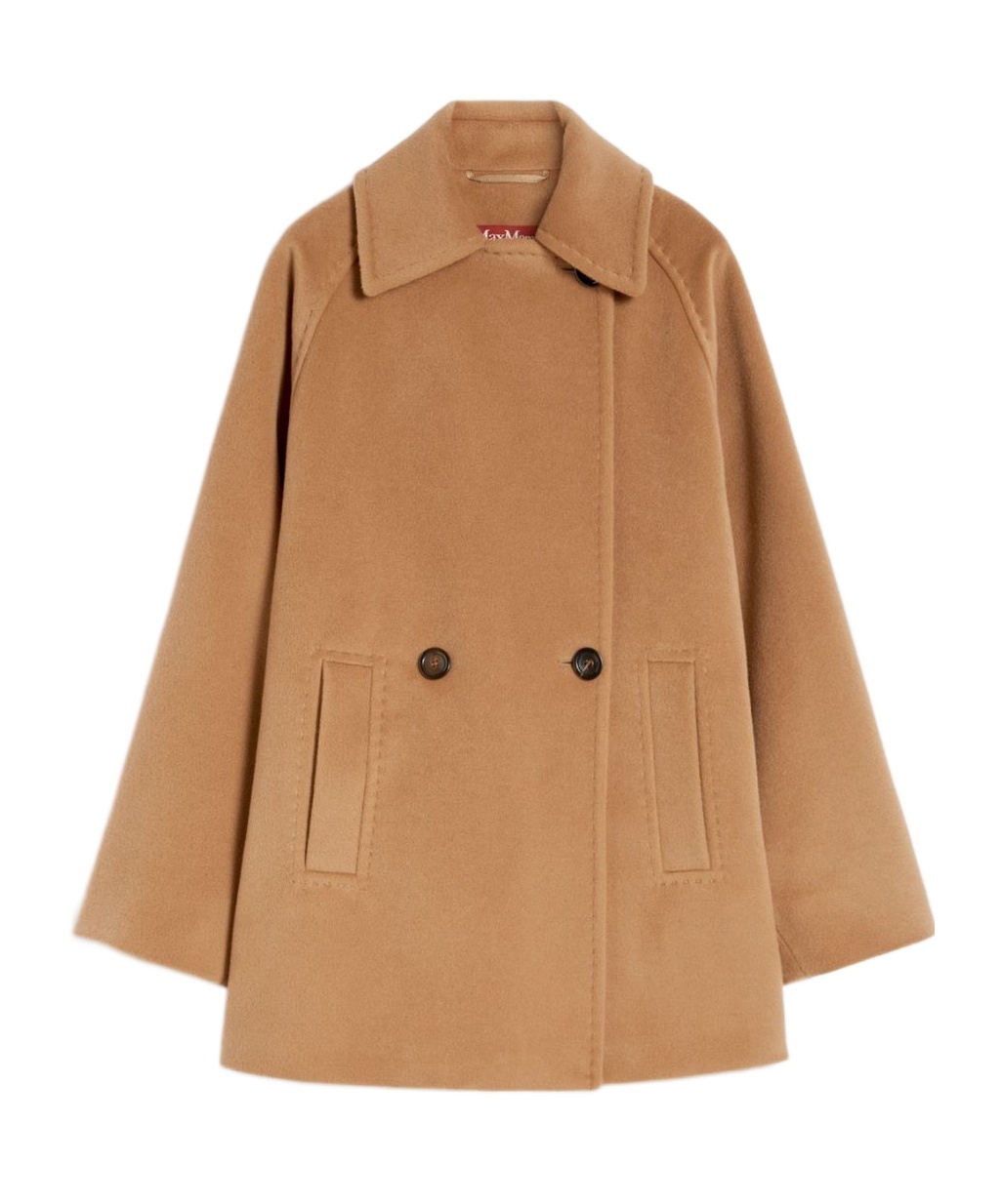 Max Mara Double-breasted Wool Peacoat In Brown