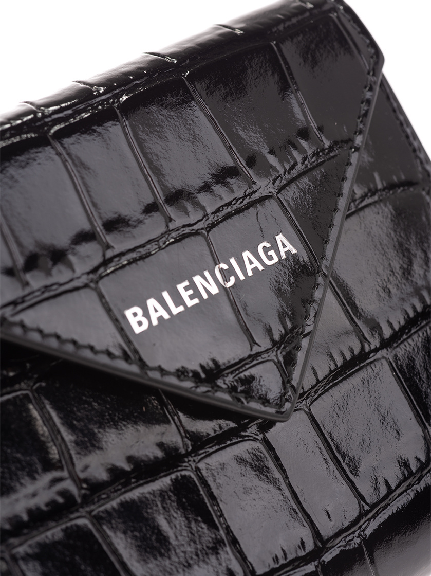 Balenciaga Logo Wallet In Black