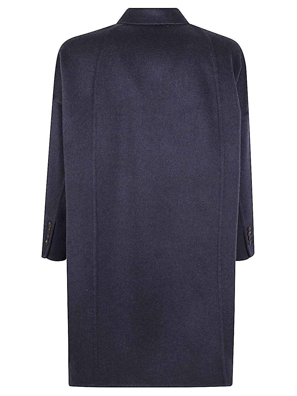 Brunello Cucinelli Double-breasted Black Cashmere Coat With Peak Lapels