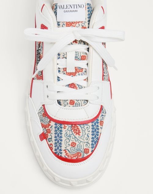 Valentino Garavani Leather Freedots Sneakers Panels Patterned In White