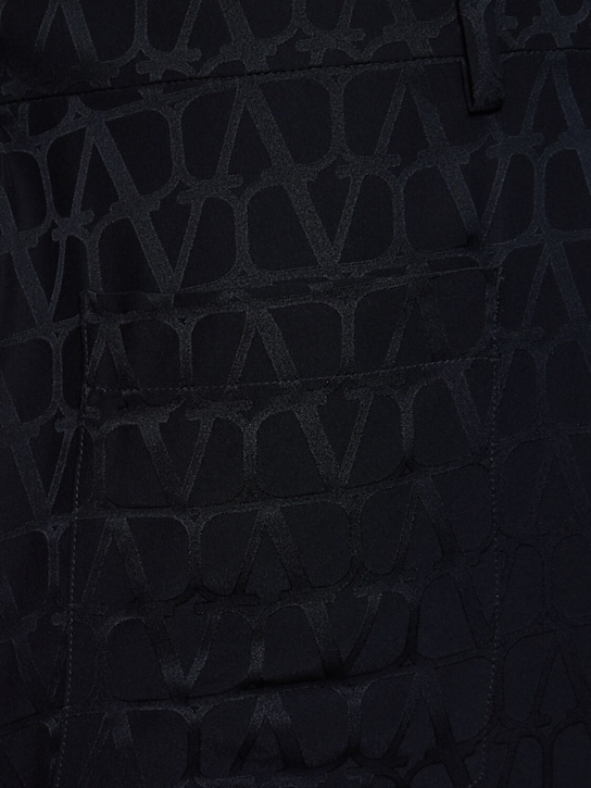 Valentino Textured Patterned Trousers With Side And Back Pockets