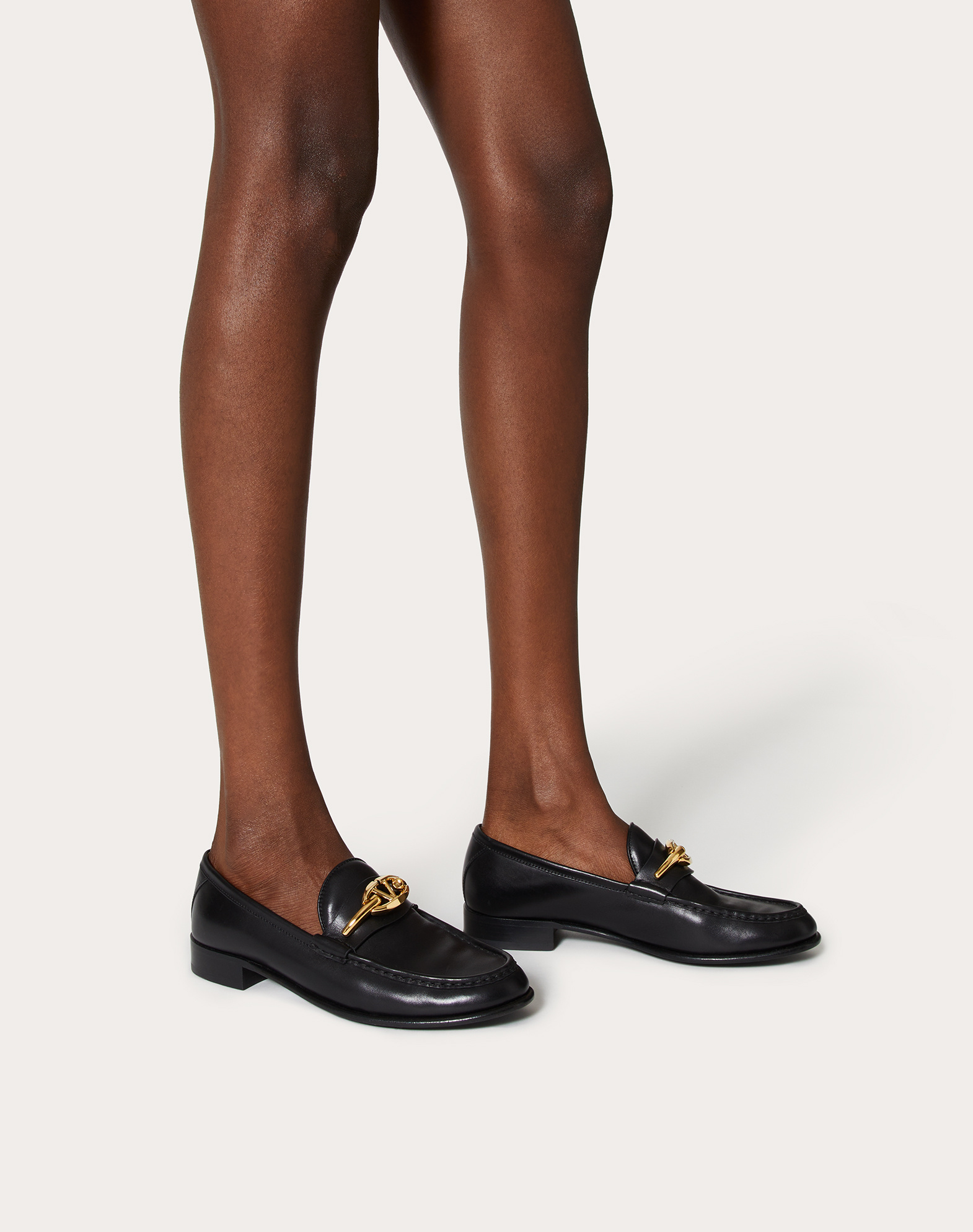 Valentino Vlogo Gate Loafers In Black