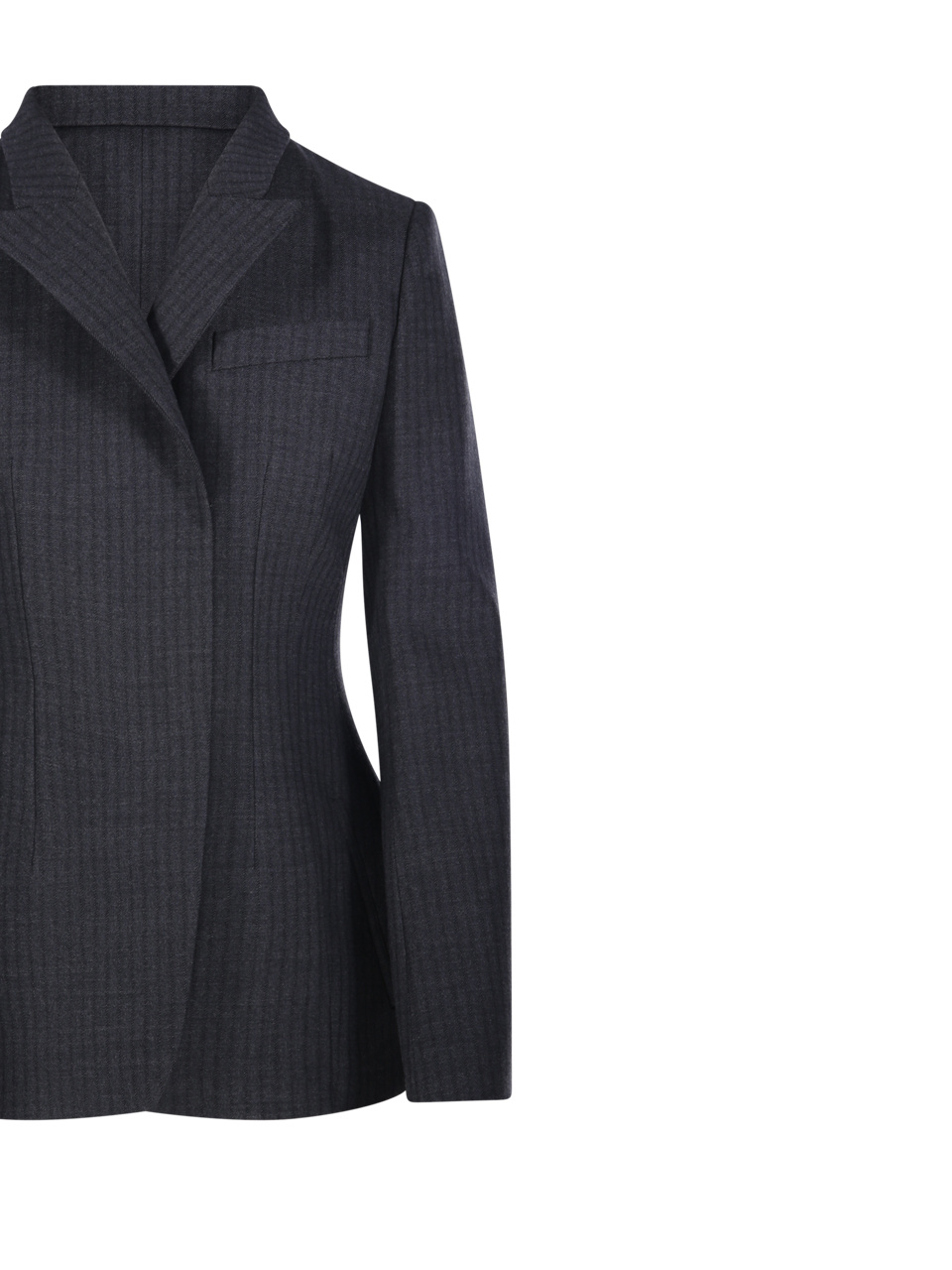 Fendi Striped Suit Coat In Black