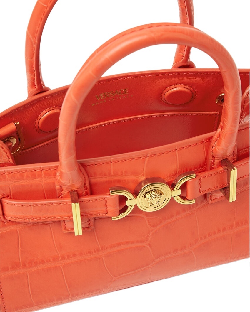 Versace Medusa '95 Leather Handbag In Orange