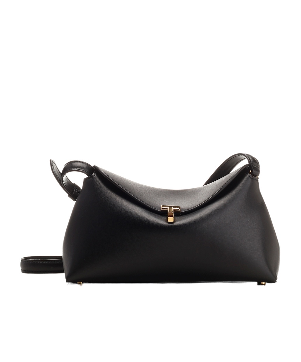 Totême T-lock Leather Crossbody Bag In Black