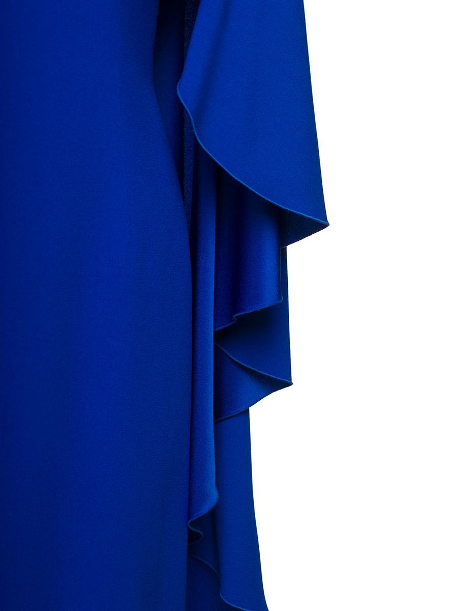 Alberta Ferretti Blue Cape Dress With Ruffle Detailing In Acetate Woman In Blue