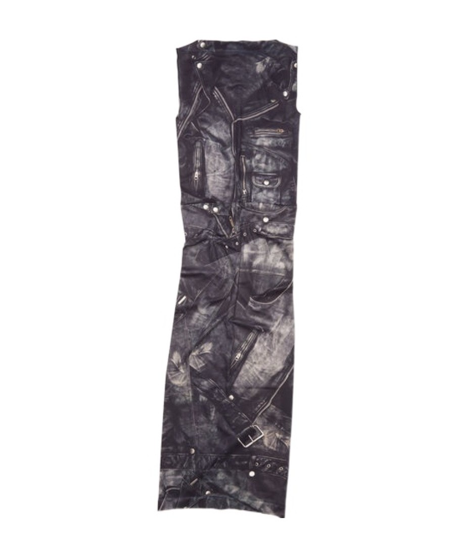 Acne Studios Graphic-print Sleeveless Midi Dress In Black