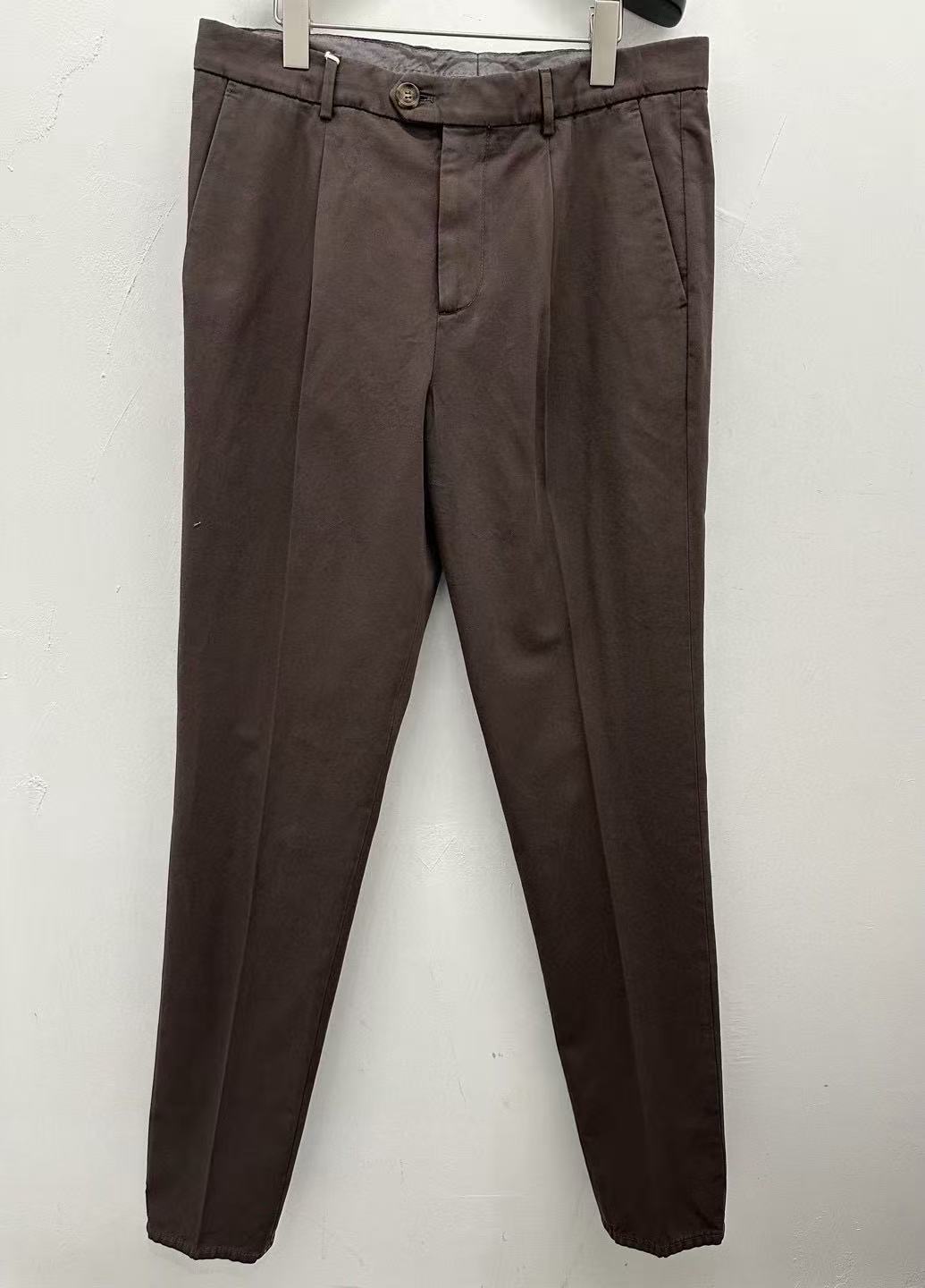 Brunello Cucinelli Casual Pants With Belt Loops In Brown