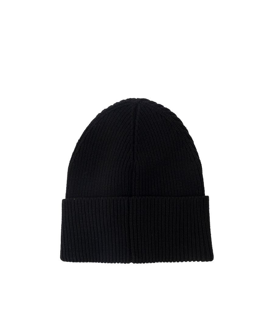 Palm Angels Logo Embroidered Ribbed-knit Beanie In Black