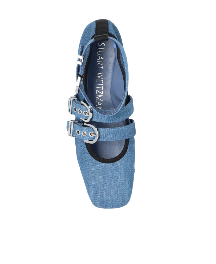 Stuart Weitzman Logo Flat Shoes In Blue
