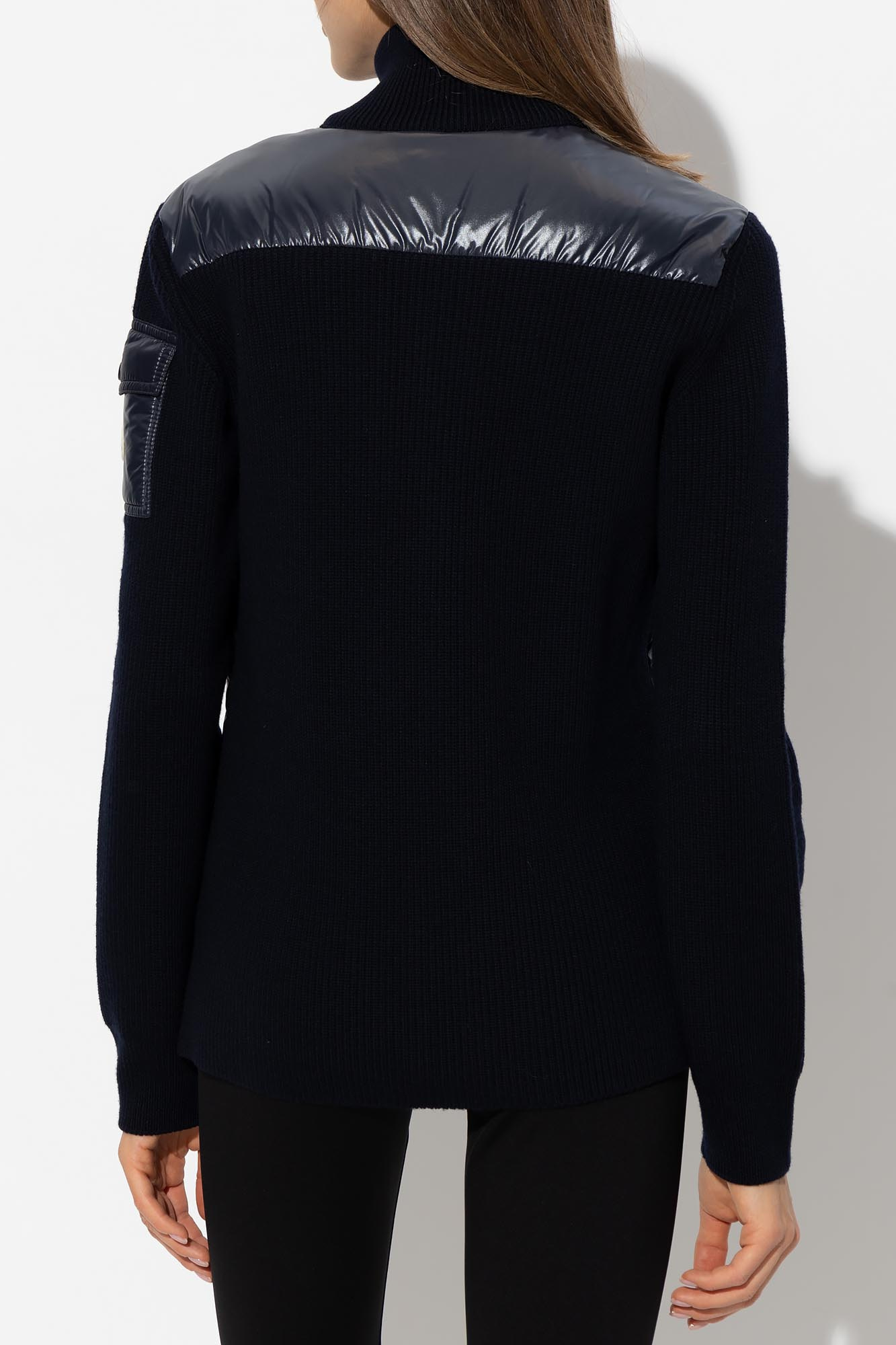 Moncler Navy Virgin Wool Jacket In Blue