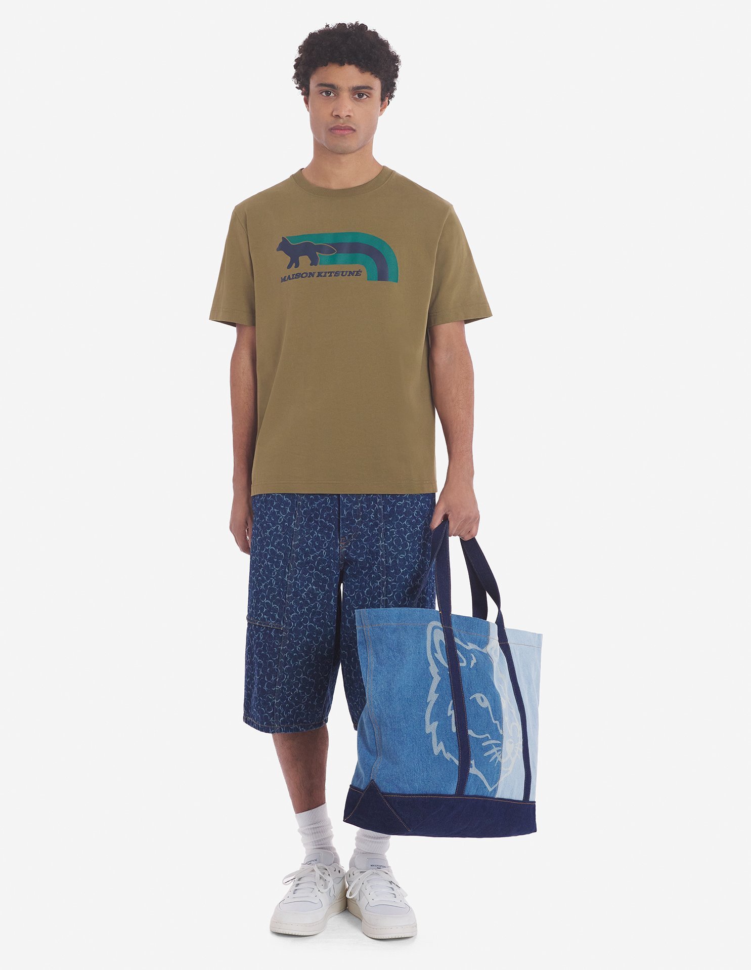 Maison Kitsuné Man T-shirt Military Green Size M Cotton In Brown