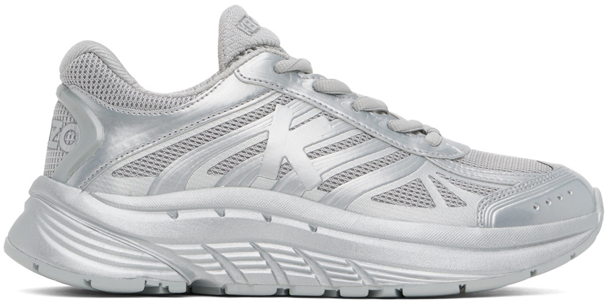 Kenzo Pace Mesh Metallic Sneakers In Silver