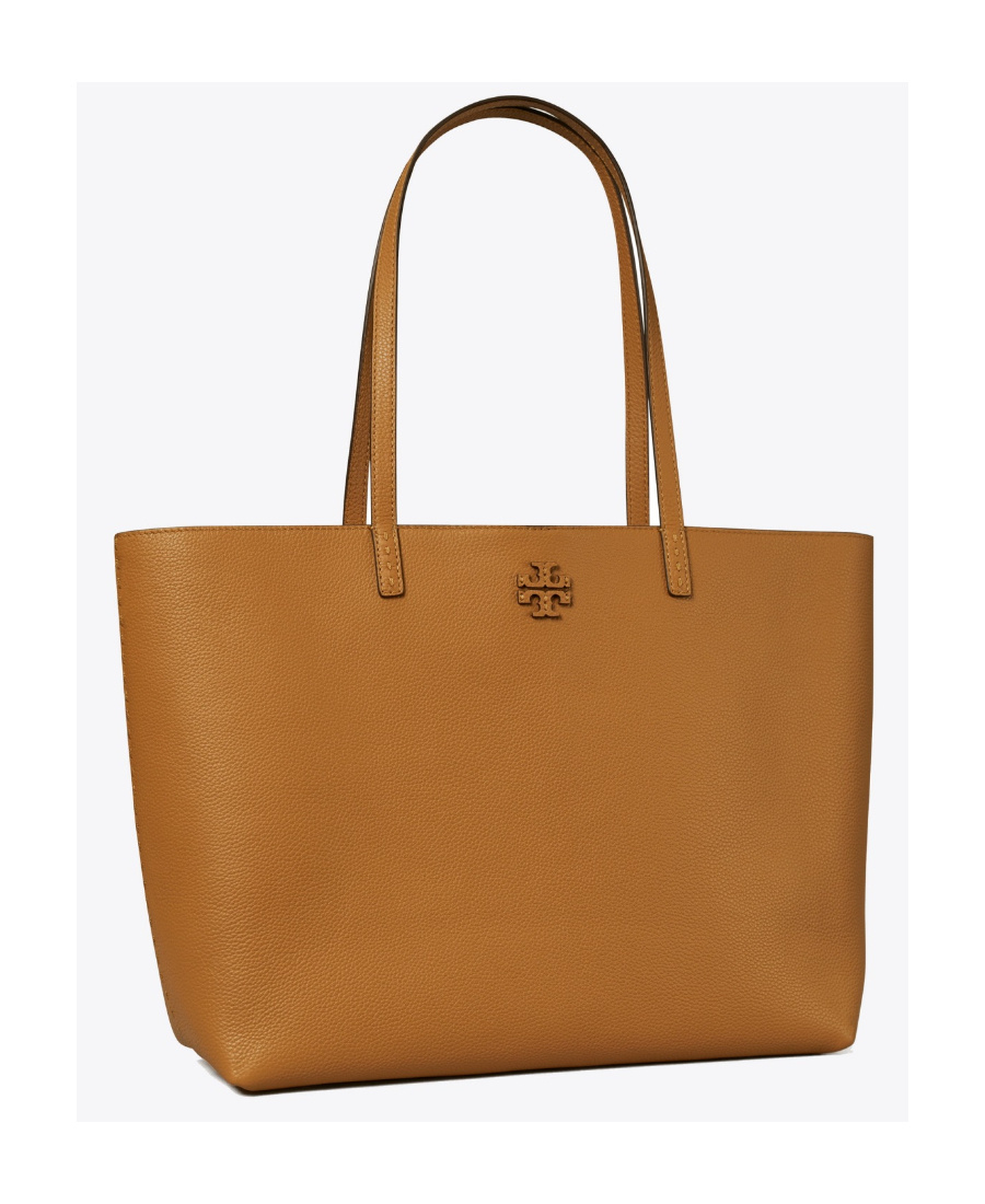 Tory Burch Mcgraw Leather Tote Bag In Brown