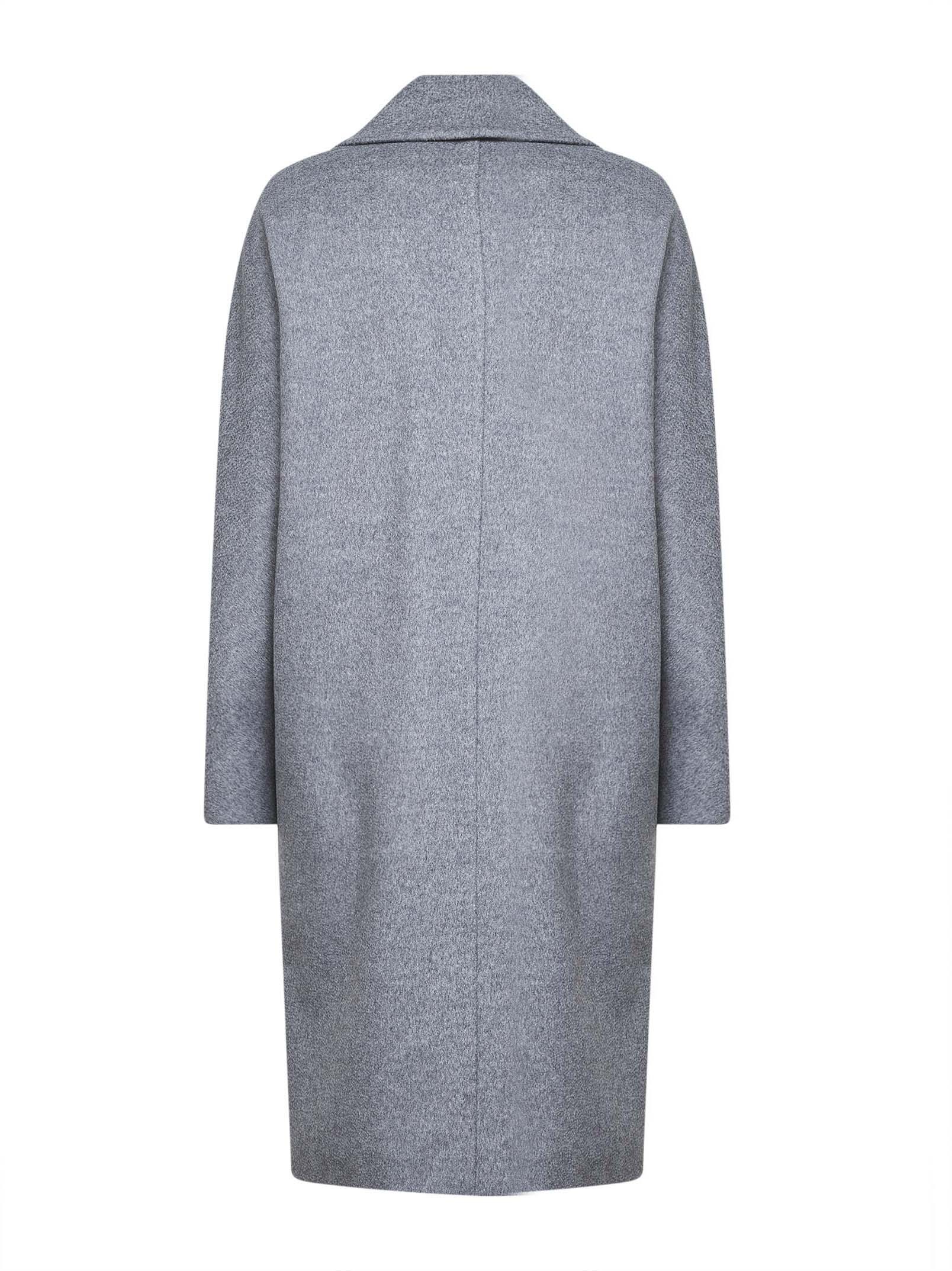 Max Mara Medium Grey Wool Broadcloth Agenda Oversized Coat In Gray
