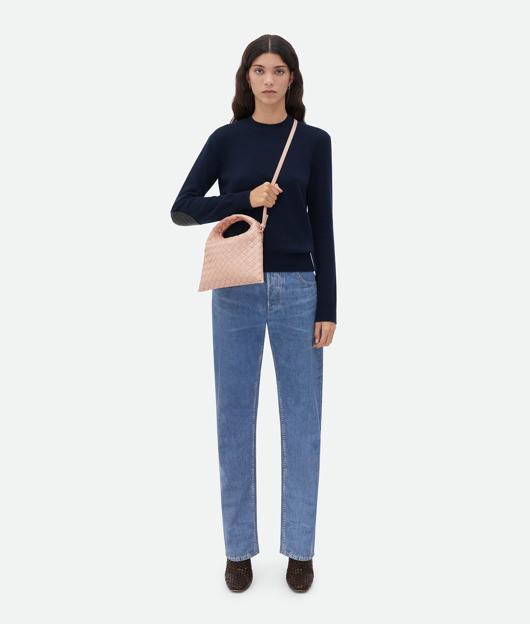 Bottega Veneta Mini Hop Handbag In Nude