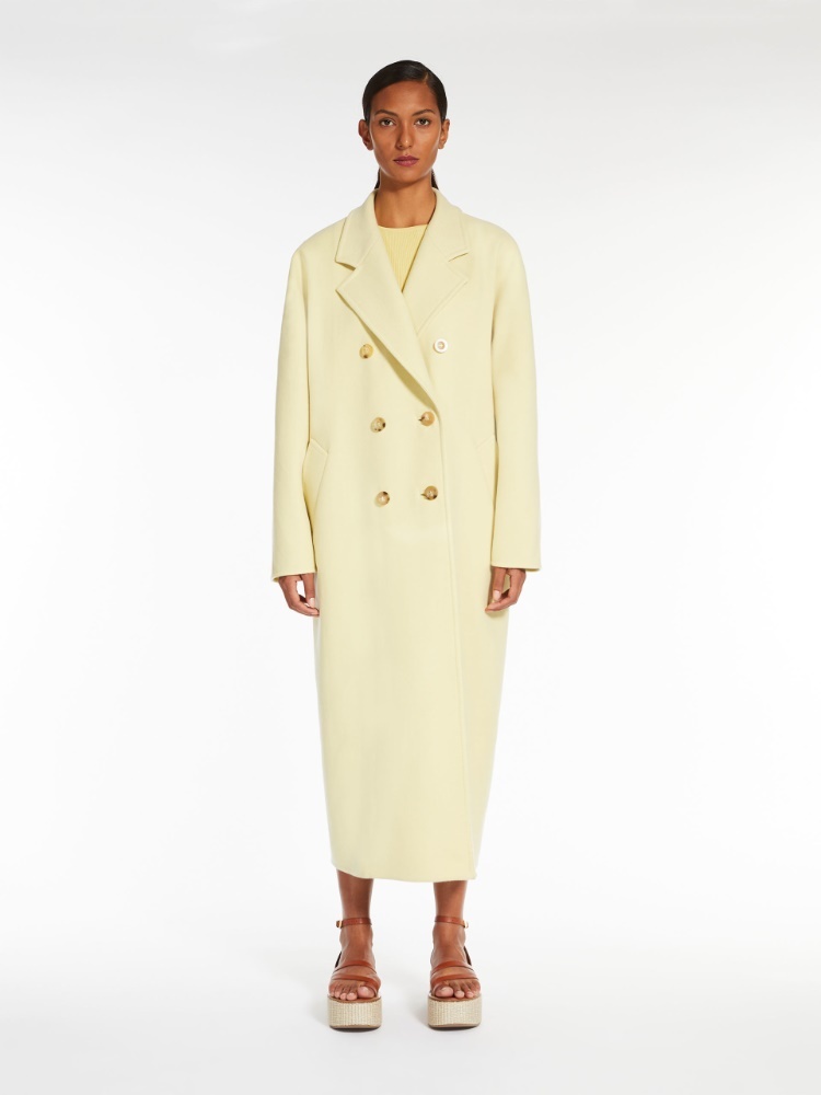 Max Mara Double-breasted Wool-blend Coat In Yellow