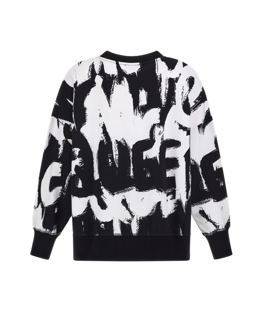 Alexander Mcqueen Graffiti Pint Sweatshirt In Black