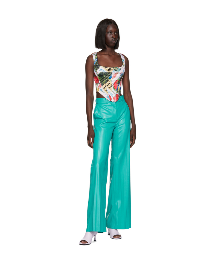 Msgm Logo Casual Pants In Green