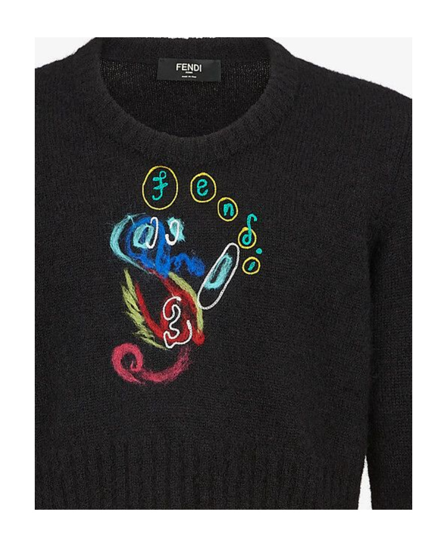 Fendi X Noel Fielding Abstract-print Jumper In Black