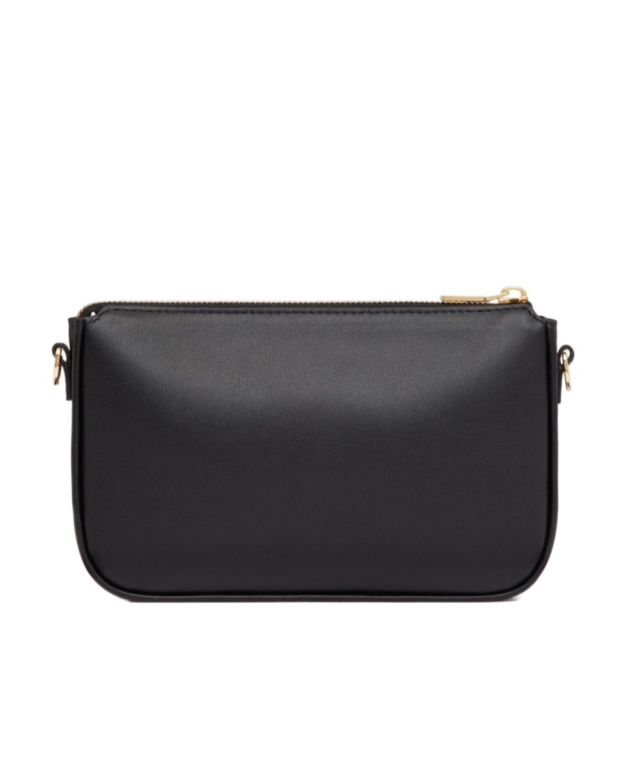 Valentino Vlogo Signature Leather Crossbody Bag In Black