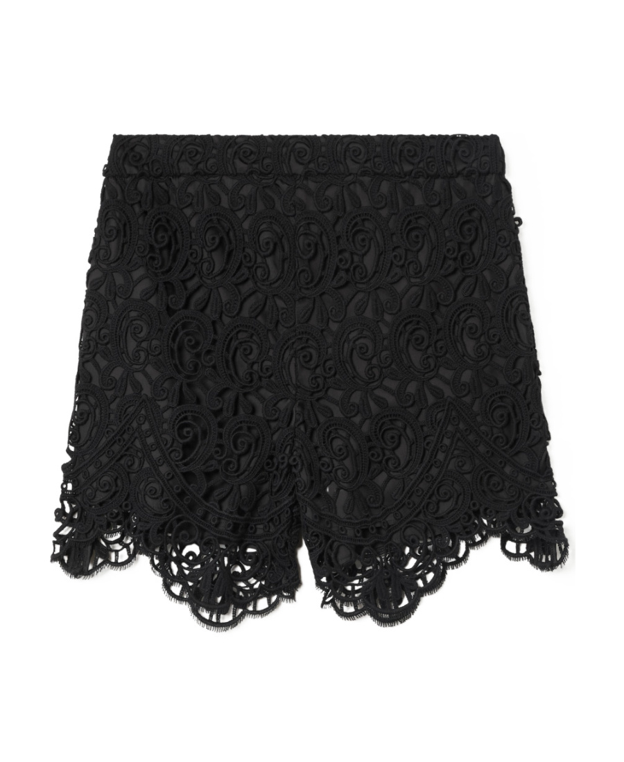 Burberry High-waisted Macramé Lace Shorts In Black
