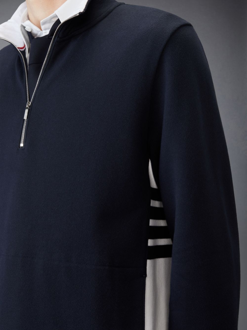 Shop Thom Browne Funnel-neck Cotton Sweatshirt In Black