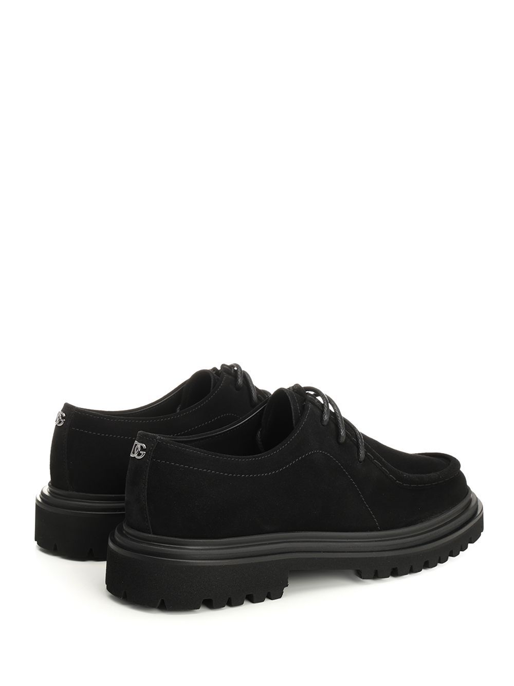 Dolce & Gabbana Polished Derby Shoes In Calf Leather In Black