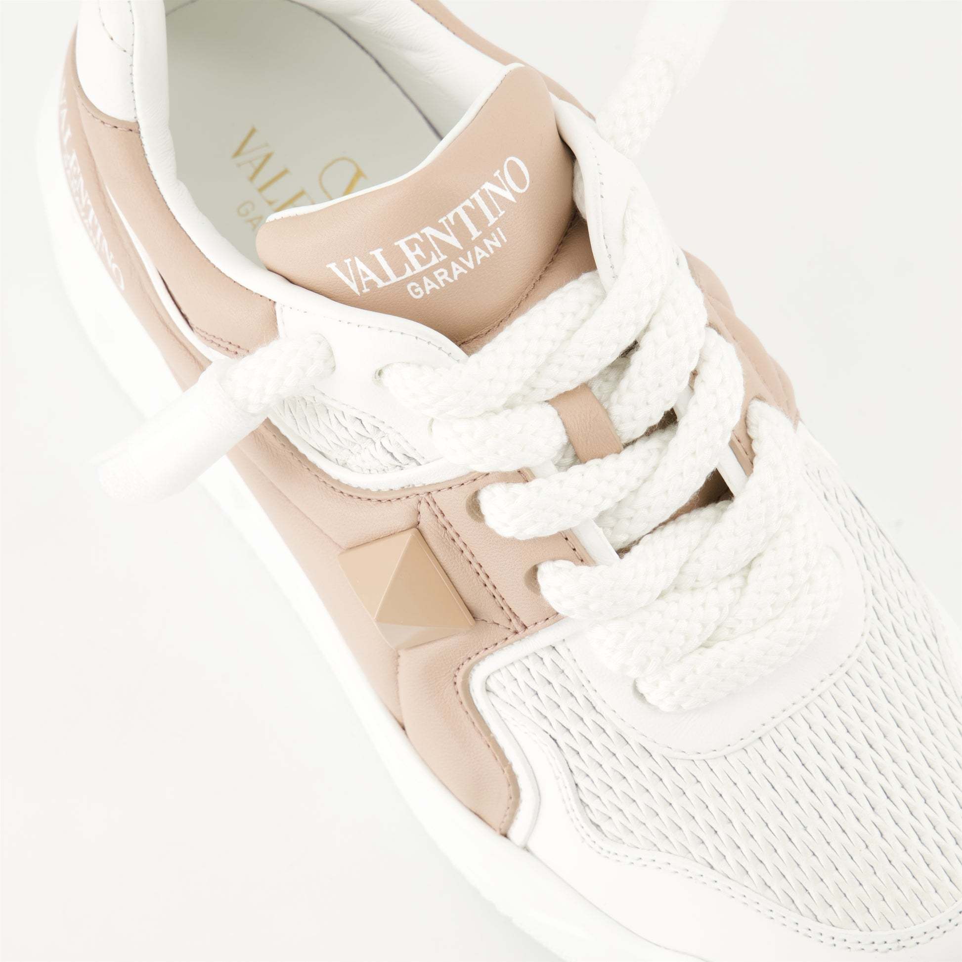 Shop Valentino Garavani One Stud Xl Lace-up Sneakers In White