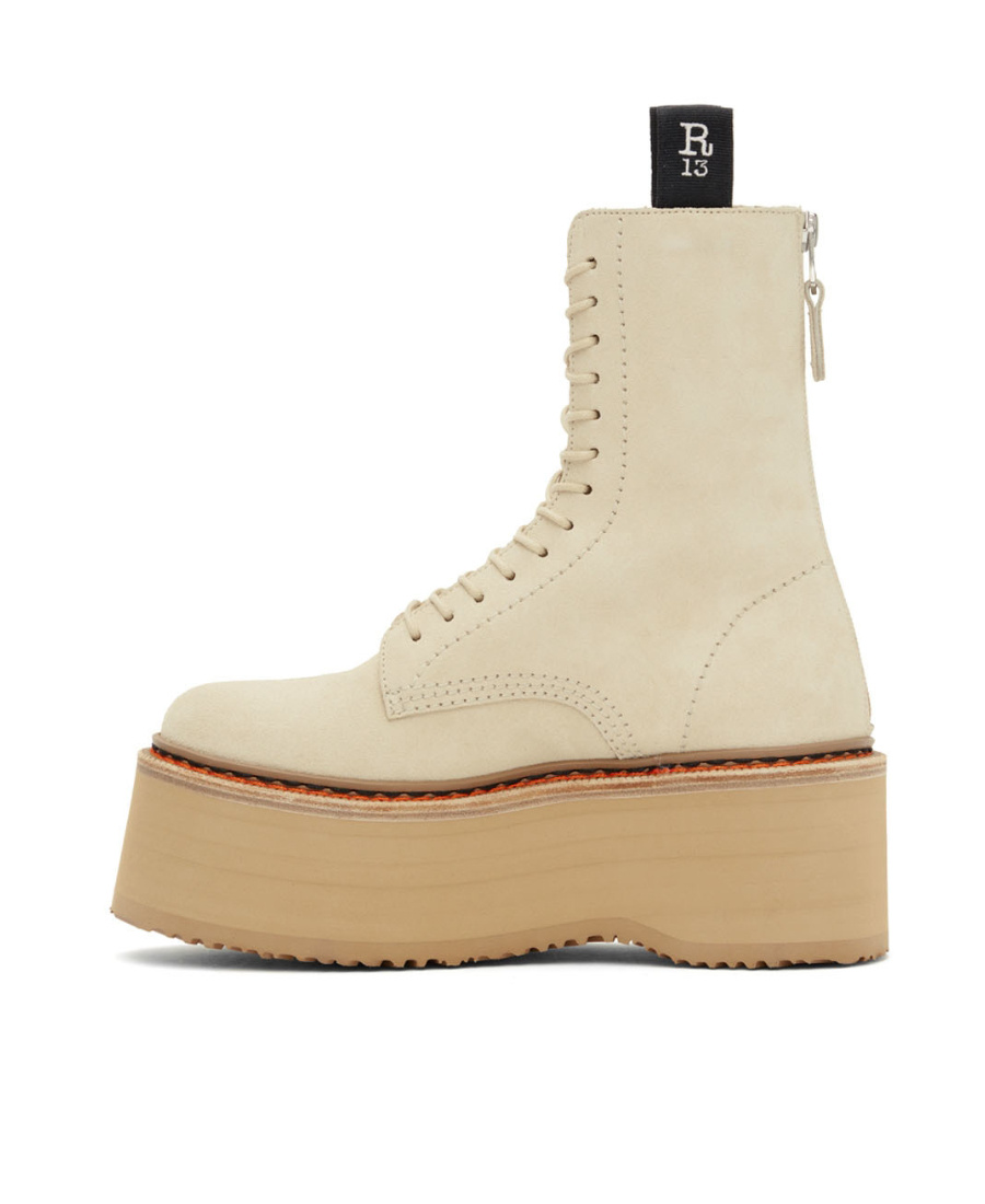 Shop R13 Logo And Ankle Boots In Nude