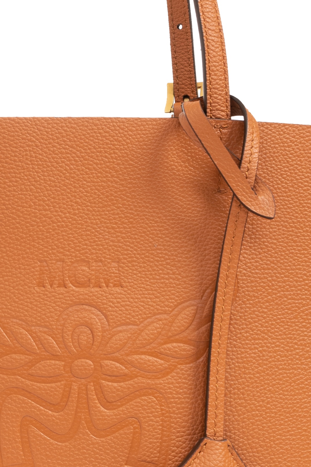 Mcm Logo Handbag In Brown