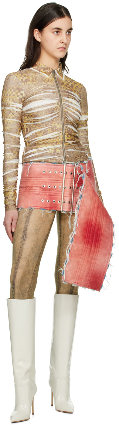 Diesel C-adonis Draped Zip Shirt In Nude