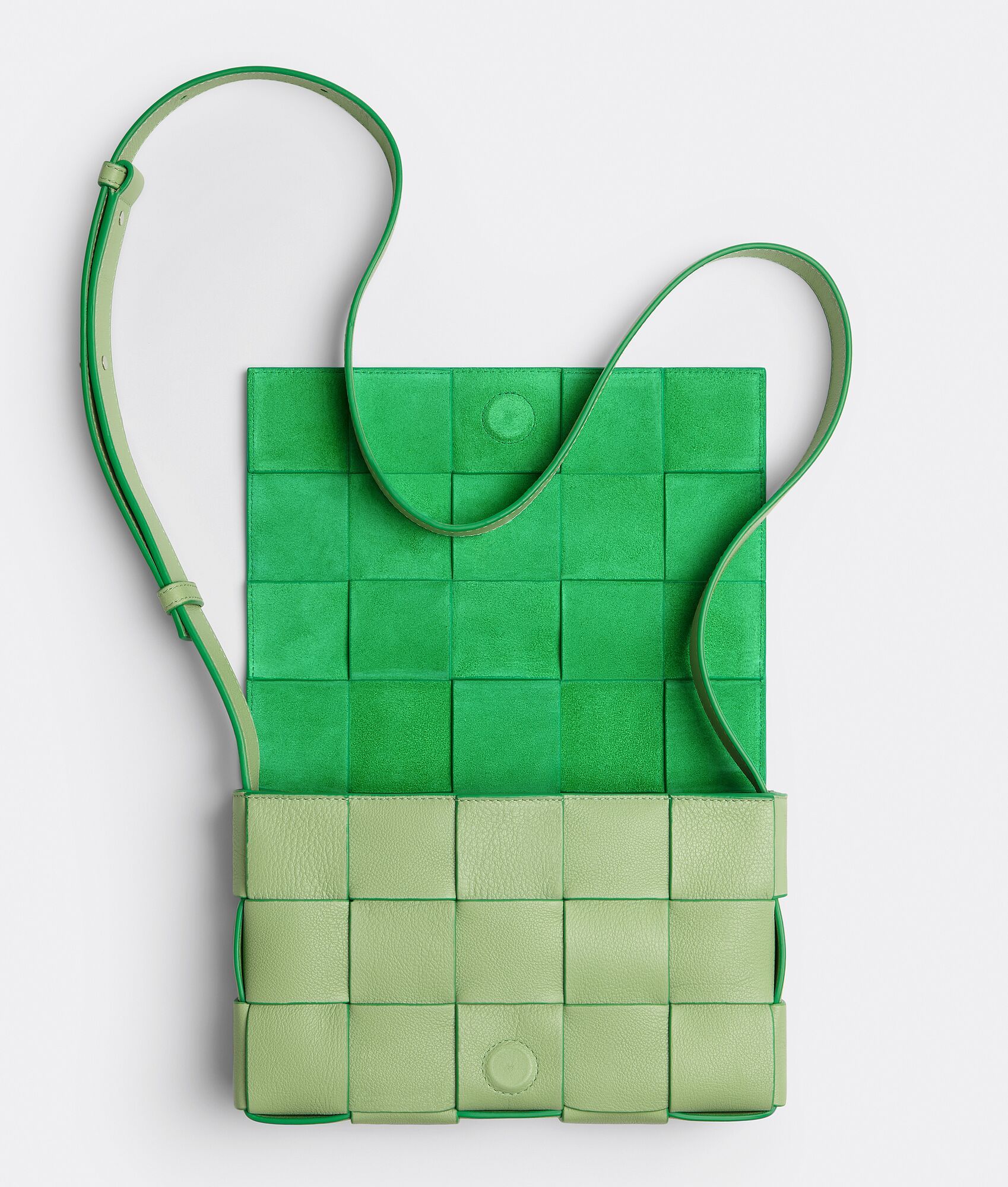 Bottega Veneta Cross-body Woven Design Shoulder Bag In Green