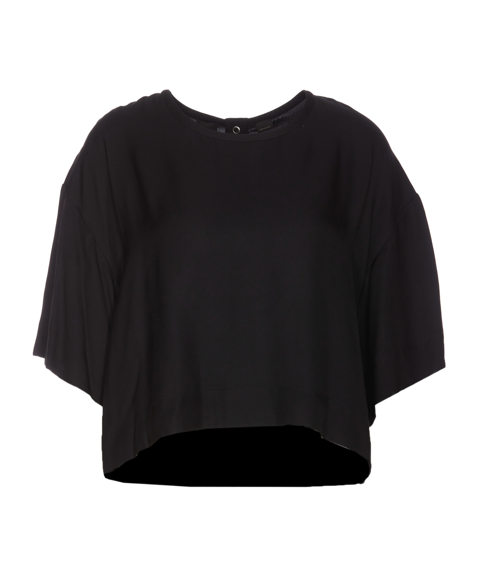 Pinko Drop-shoulder Cropped Blouse In Black