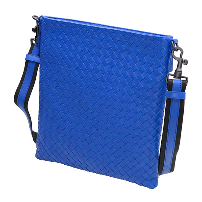 Bottega Veneta Weave Detail Satchel In Blue