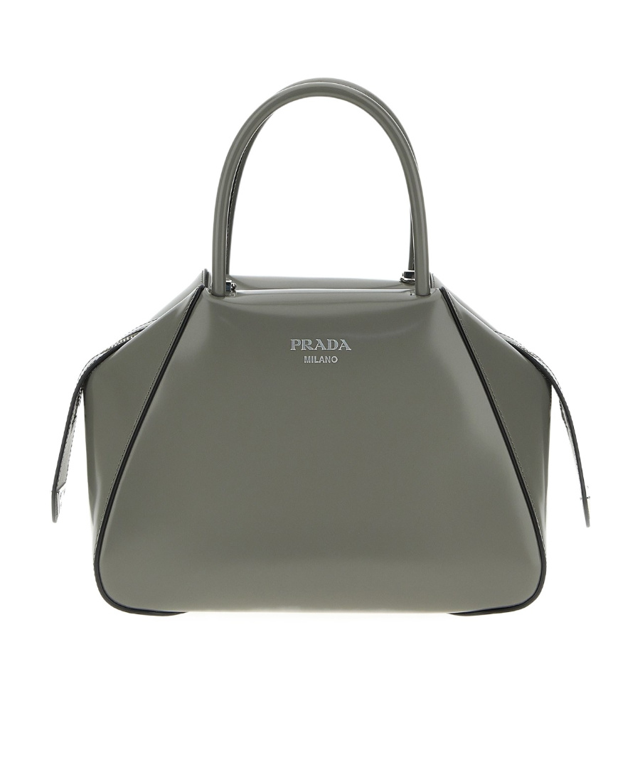 Shop Prada Small Supernova Leather Tote Bag In Gray