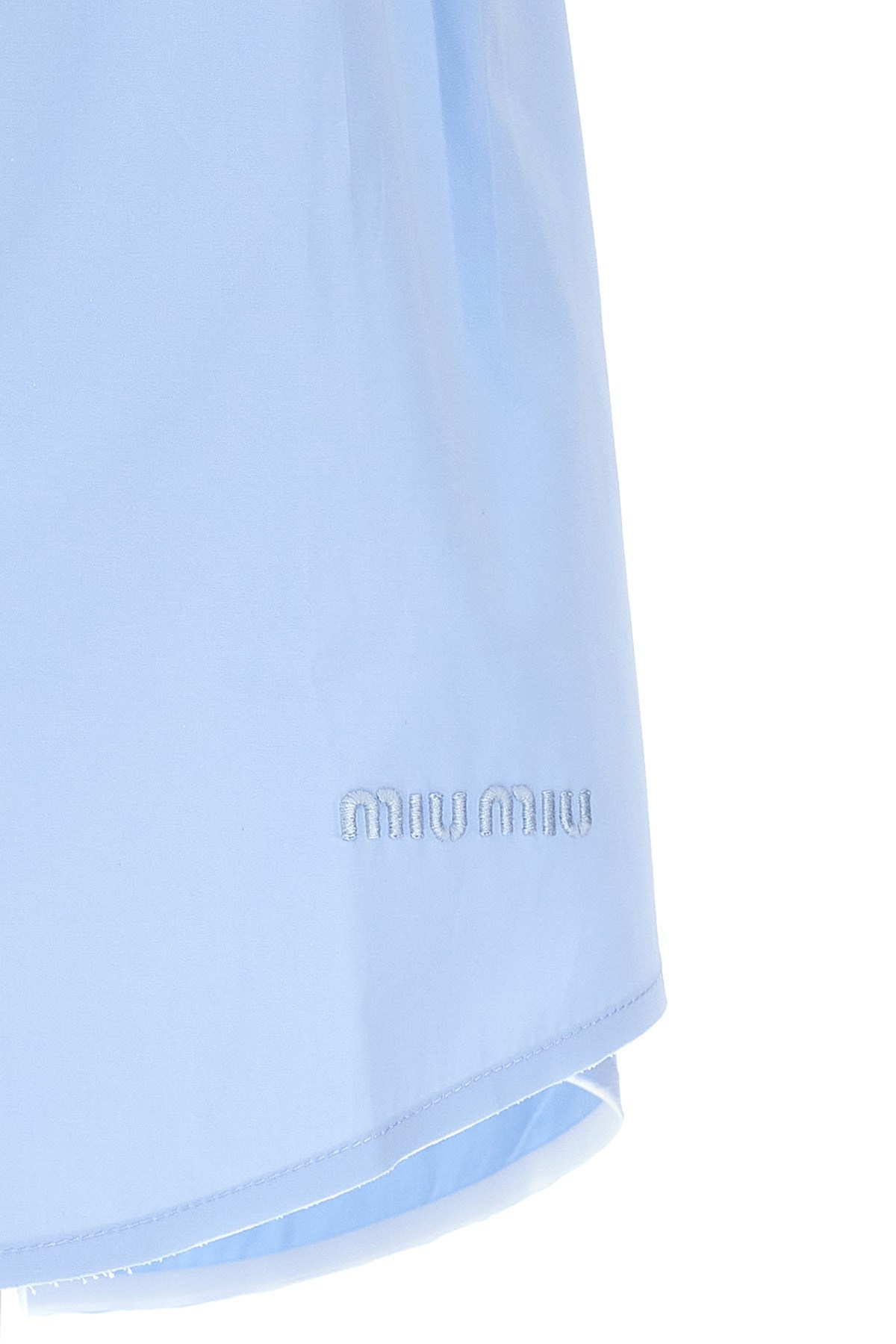 Miu Miu Elastic Waist Skirt In Blue