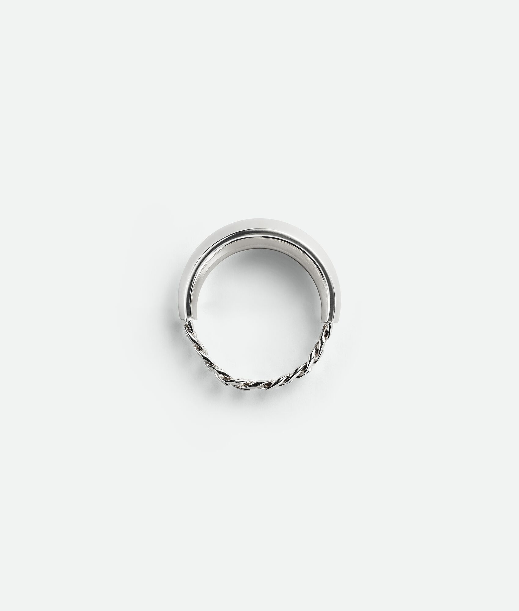 Bottega Veneta Chain Link Detail Ring In White